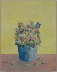 Flowers in Blue Bucket • 2008 • Oil on Canvas • 14" x 11"                 